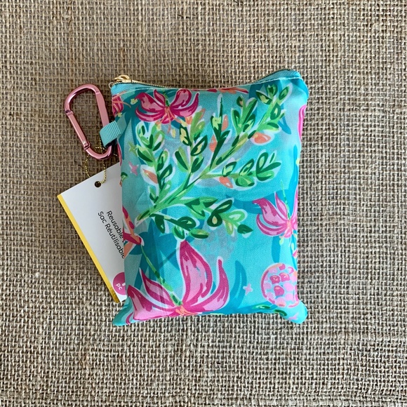 Reusable Foldable Tote Bags Market / Groceries Blue Pink Green 3 Total NWT - Picture 5 of 9